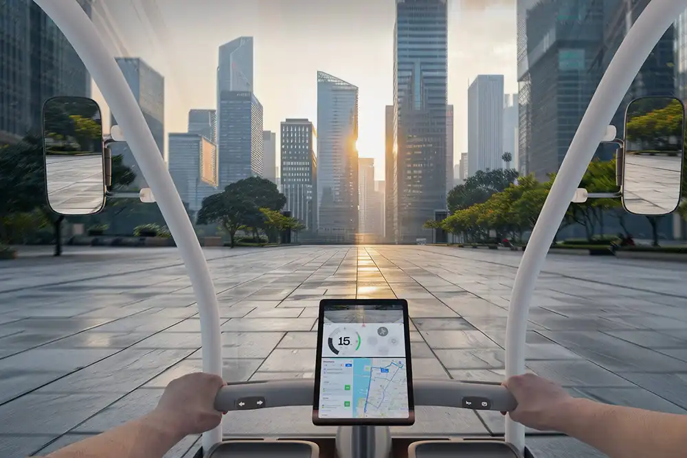 Das Fastport Ökosystem sieht auch vor, den Fahrer auf seiner Transportroute den Weg über Fahrradstrecken zu weisen. Foto: Honda