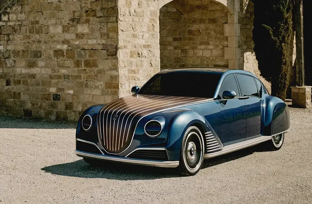 Das Elektroauto von Dacora Motors setzt beim Desing auf maritime Akzente und 30er-Jahre-Styling. Foto: Dacora Motors