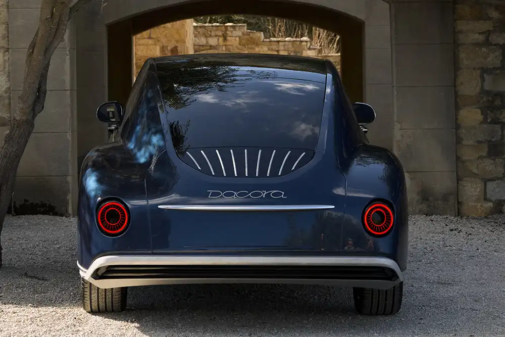 Wie in früheren Zeiten sind die Rückleuchten des Dacora EV sehr klein. Foto: Dacora Motors
