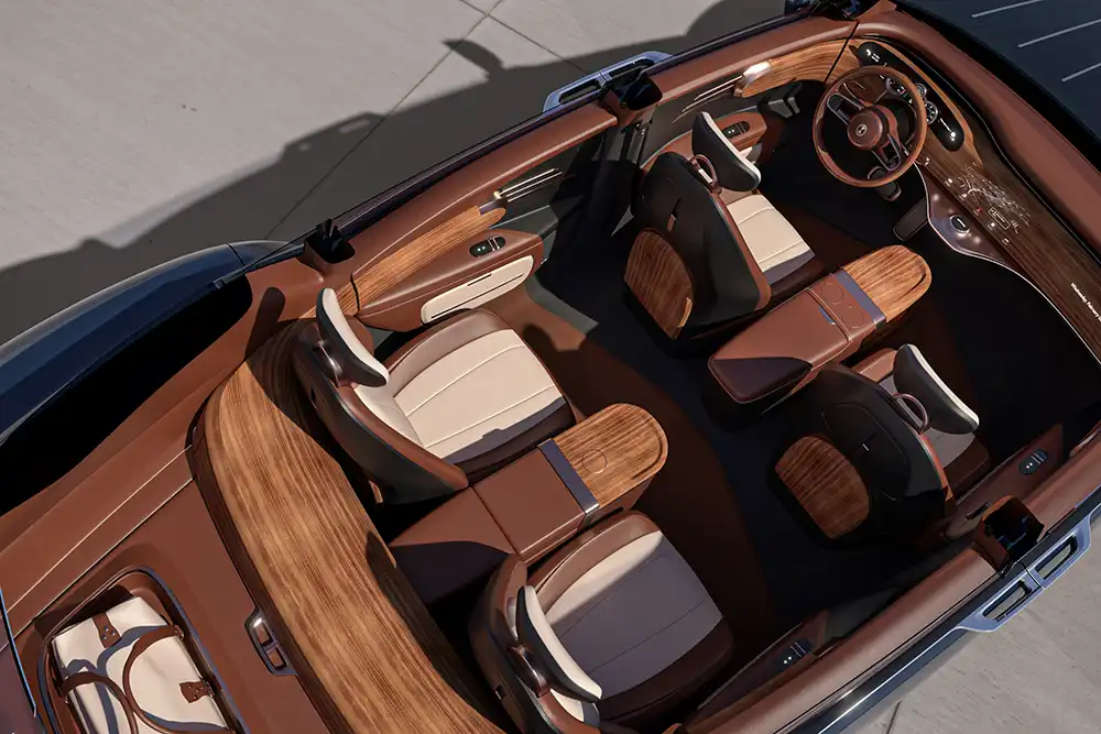Für den Innenraum verspricht Dacora Motors mehrere unterschiedliche Sitzkonfigurationen sowie den Verzicht auf Plastik. Foto: Dacora Motors