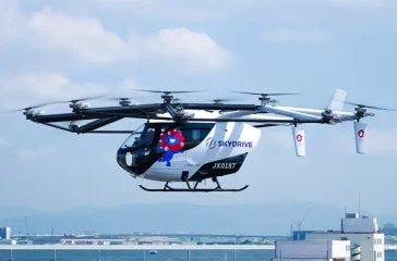 In diesem Jahr absolvierte eines der Flugtaxis von Skydrive im Rahmen der Expo in Osaka einen Demonstrationsflug. Foto: Skydrive