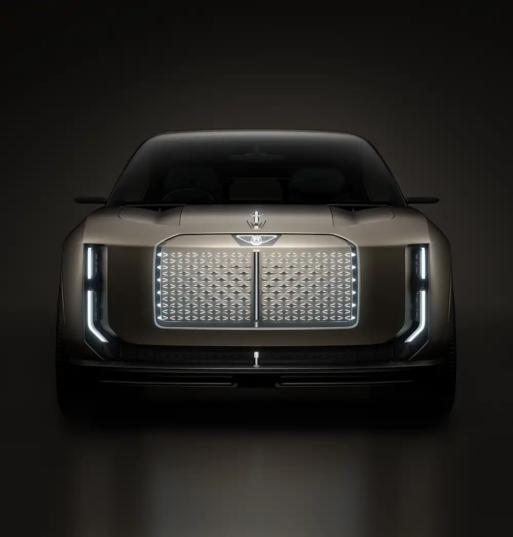 Der Kühler ist noch wDer Kühler des Bentley EXP 15 ist noch wuchtiger als bei den Serienmodellen. Foto: Bentleyuchtiger als bei den Serienmodellen. Foto: Bentley