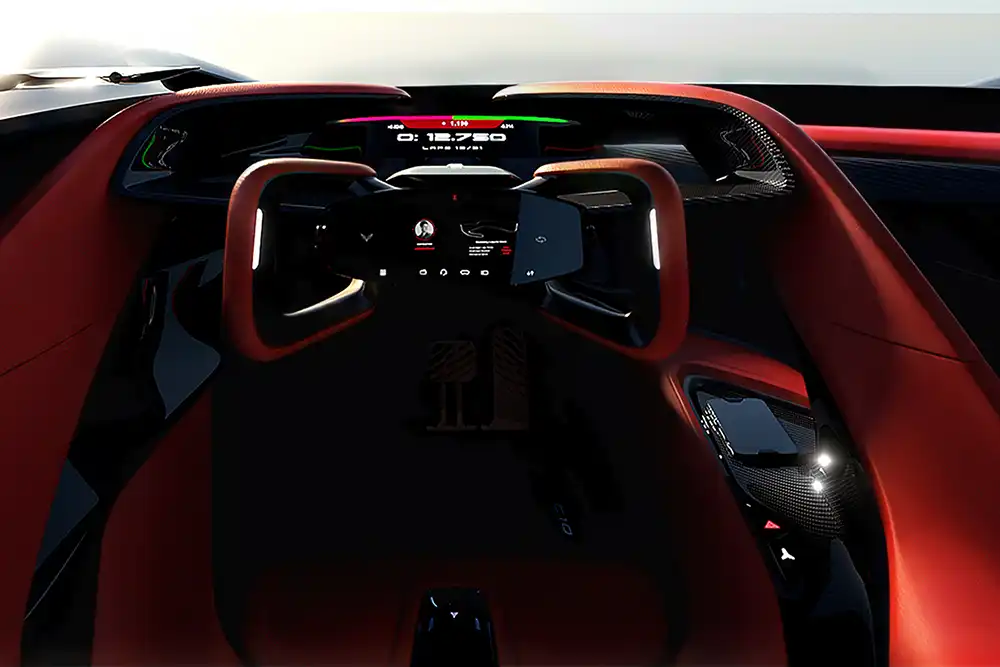 Fahrer und Beifahrer sind in diesem Corvette-Entwurf klar voneinander getrennt. Foto: General Motors