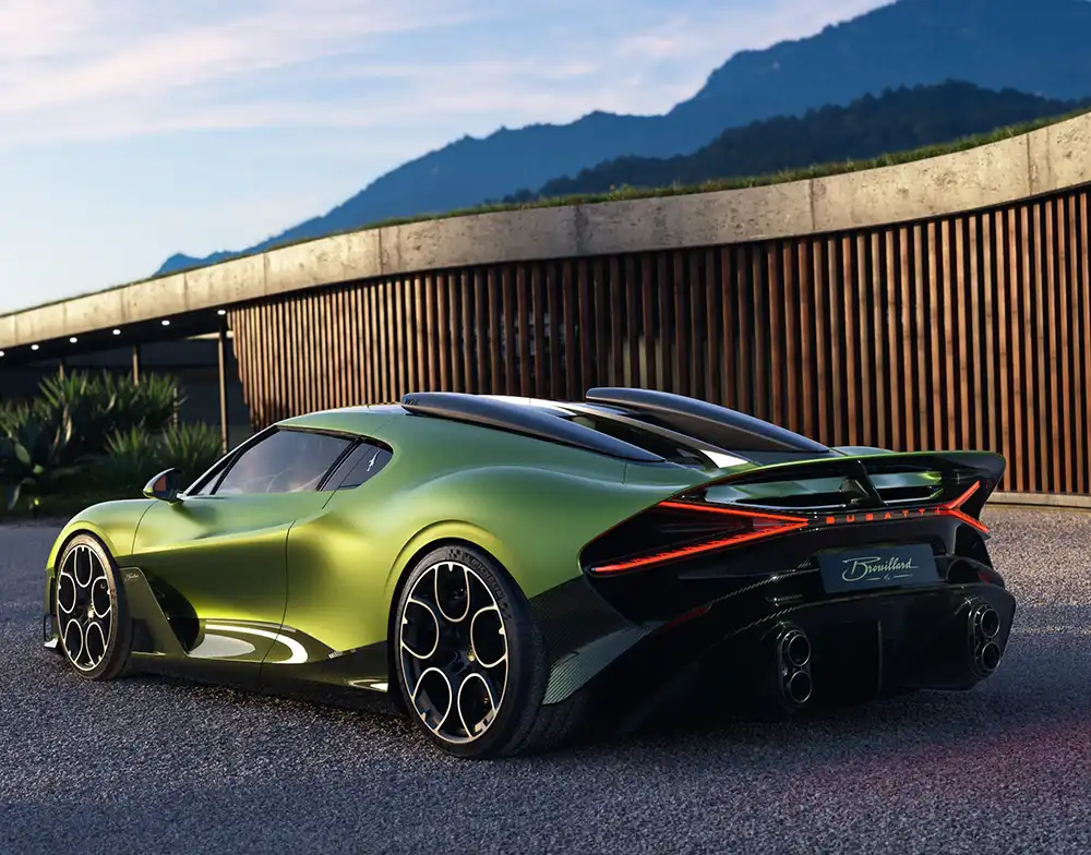 Aus wirklich jedem Blickwinkel macht der Brouillard was her. Das ist nicht allen Neuzeit-Bugatti gelungen. Foto: Bugatti