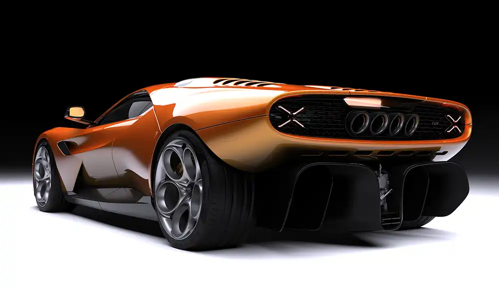 Imposant sind auch die vier Auspuffendohre. Foto: Gagagisti & Co.