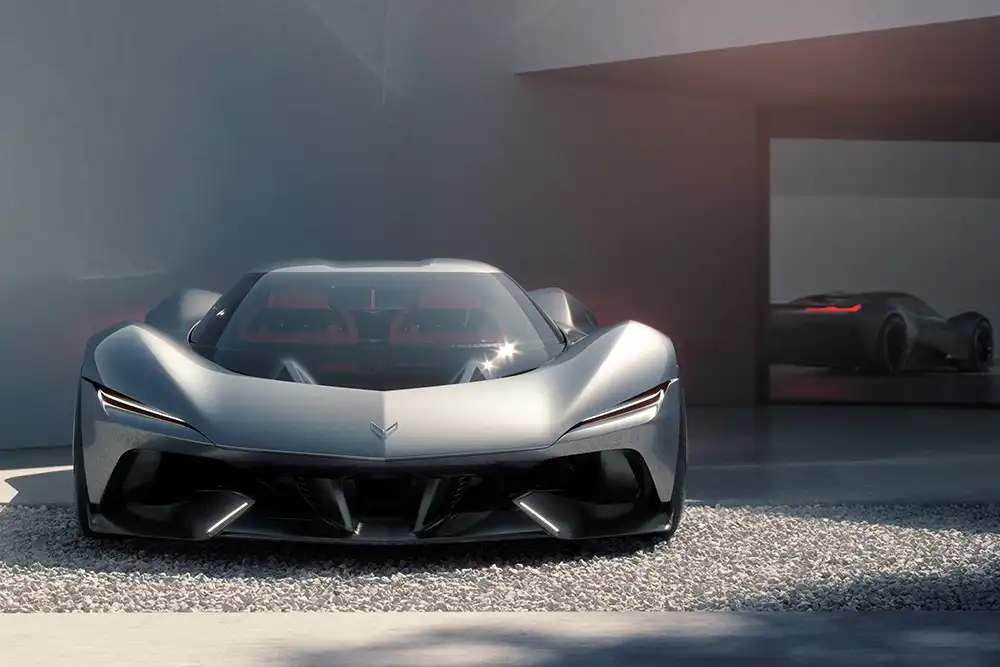 Die Corvette CX wirkt futuristisch. Zugleich zitiert sie das Design frühere Corvette-Generationen. Foto: General Motors