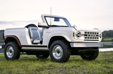 Mit dem Bronco Roadster Concept will Ford an einen sehr speziellen Karosserietyp des Ur-Bronco erinnern. Foto: Ford