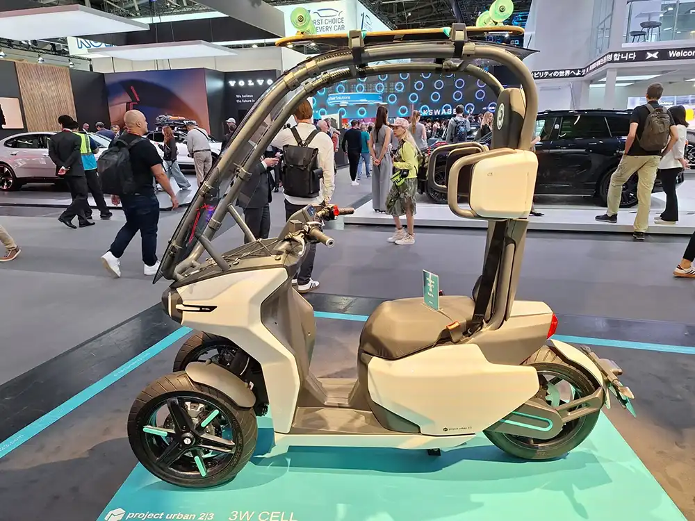 Project Urban 2|3 – modulare E-Scooter-Plattform mit zwei oder drei Rädern, hier in der 3W-Cell-Version. Foto: Rudolf Huber/SP-X 