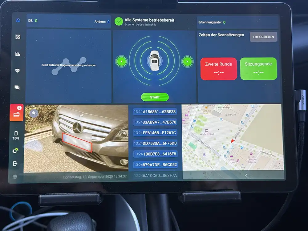 Obwohl es für den Scanner ein leichtes wäre, schaut es deshalb weder nach dem HU- oder der AU-Stempel, noch nach dem Aufkleber für die Umweltzone. Foto: SP-X/Benjamin Bessinger