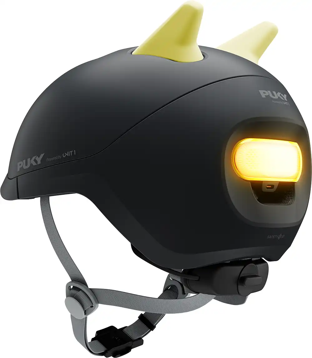 Ein per USB-C aufladbares Rücklicht sorgt für mehr Sichtbarkeit beim Kinderhelm "Sparky". Foto: unit1gear