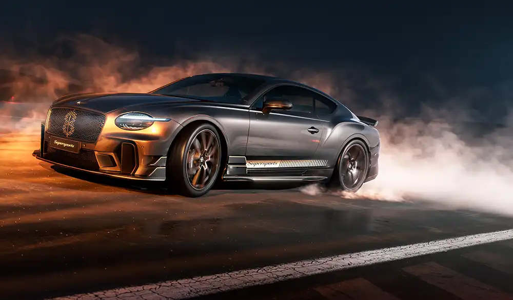 Beim Continental GT Supersports geht die üppige Kraft des Achtzylinders allein an die Hinterräder. Foto: Bentley