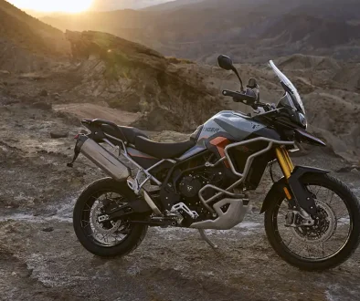 Die Desert Edition bietet Speichenräder, Schutzbügel für Tank und Motor sowie einen Akrapovic-Auspuff. Foto: Triumph Motorcycles