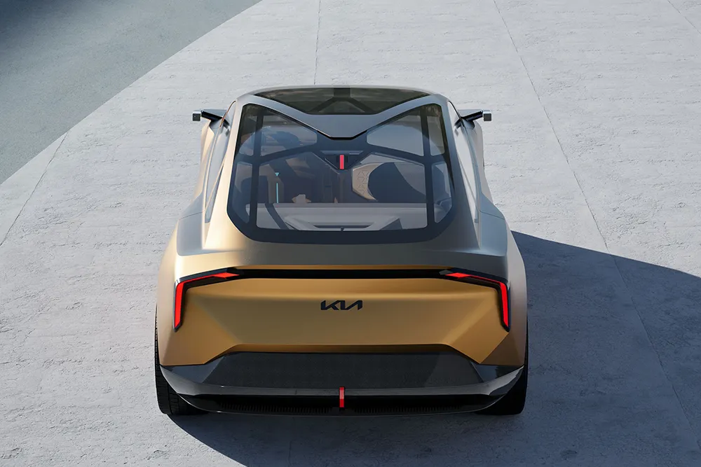 Der Meta Turismo ist ein GT mit bogenförmigen Rückleuchten. Vielleicht ist das Konzept auch Ausblick auf eine Neuauflage des Stinger. Foto: Kia