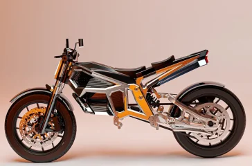 Das E-Motorrad Solaris bietet ein eigenwilliges und damit sehr interessantes Design. Foto: Mask Architects