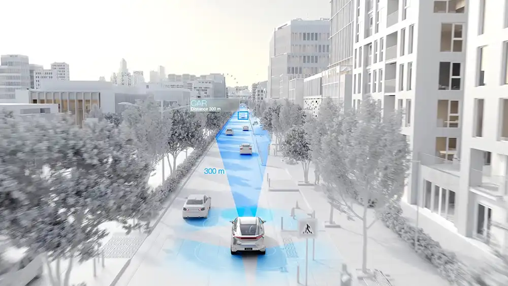 Systeme wie Abstandsregeltempomat, Spurhalteassistent oder Notbremsautomatik profitieren ebenfalls vom KI-Einsatz. Foto: Magna