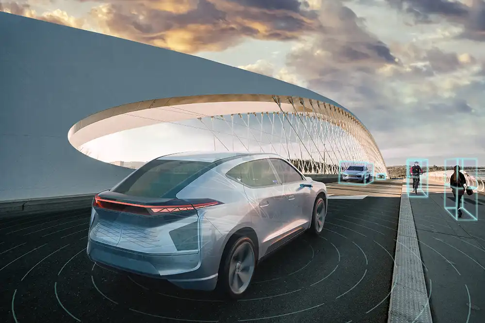 Die KI hilft, Radfahrer und Fußgänger zuverlässig zu erkennen. Foto: Magna