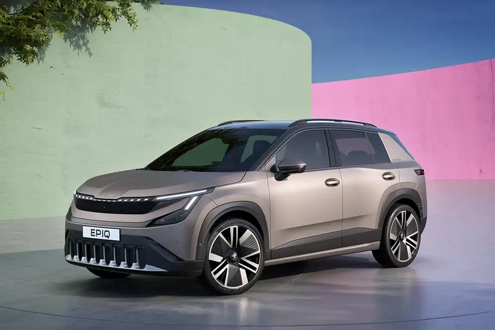 Ableger wird es auch von den anderen Konzernmarken geben: Der Skoda Epiq kommt noch eine Spur kantiger und alltagspraktischer daher. Foto: Skoda