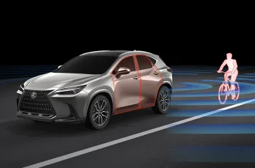 Lexus nennt sein 2021 im NX eingeführtes Anti-Dooring-System "Safe Exit Assist". Foto: Lexus