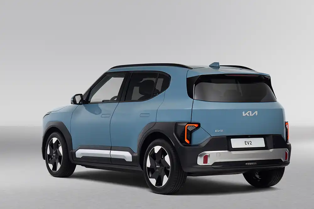Beim Design des EV2 folgt Kia seiner sogenannten Philosophie „Opposite United“, was mit „Vereinte Gegensätze“ übersetzt werden kann. Foto: Kia