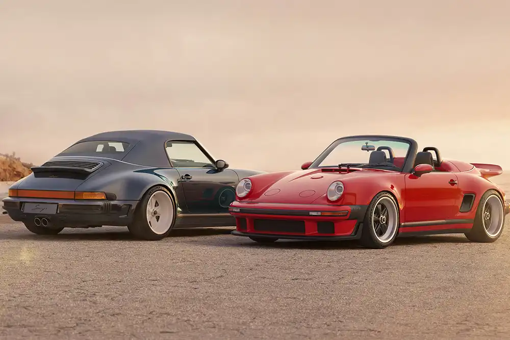 Singer bietet die Offenversion des 911 Carrera auf 964-Basis mit oder ohne großen Heckflügel an. Foto: Singer