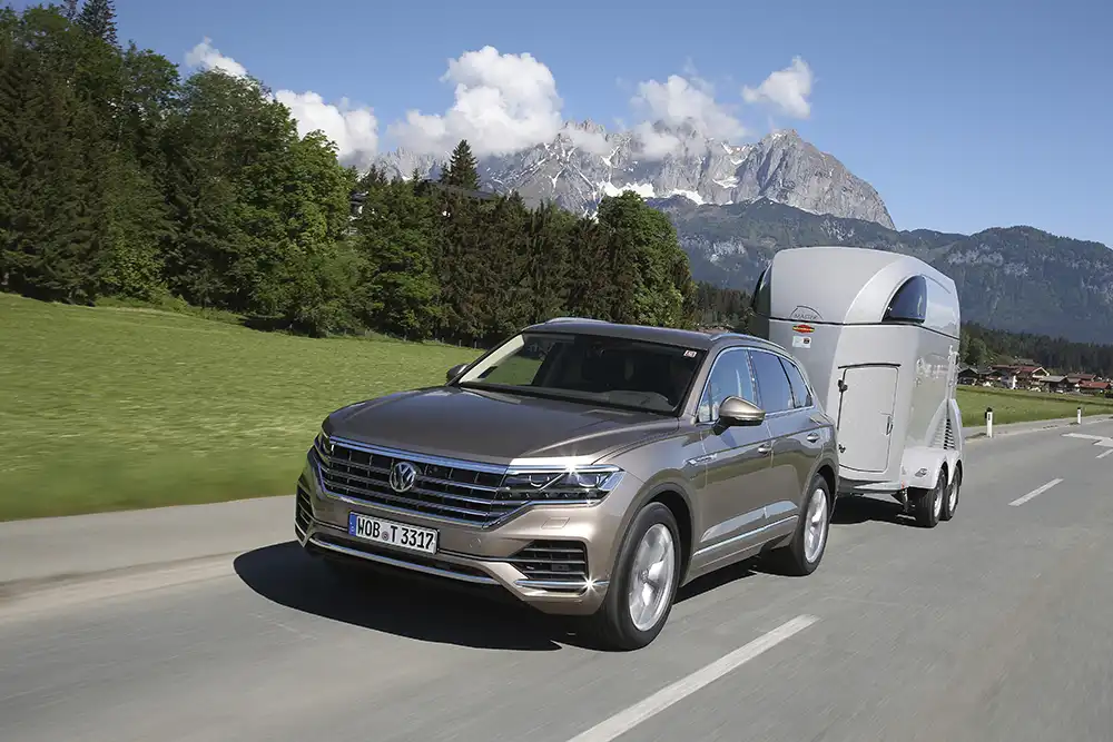 Der VW Touareg verfügt über ein spezielles Anhänger-ESP (Trailer Stability Program) als Teil seines elektronischen Stabilisierungsprogramms. Foto: VW