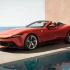 Der neue Ferrari Amalfi Spider in leuchtendem Orange – Eine elegante 2+2-Sitzer-Studie am Meer.