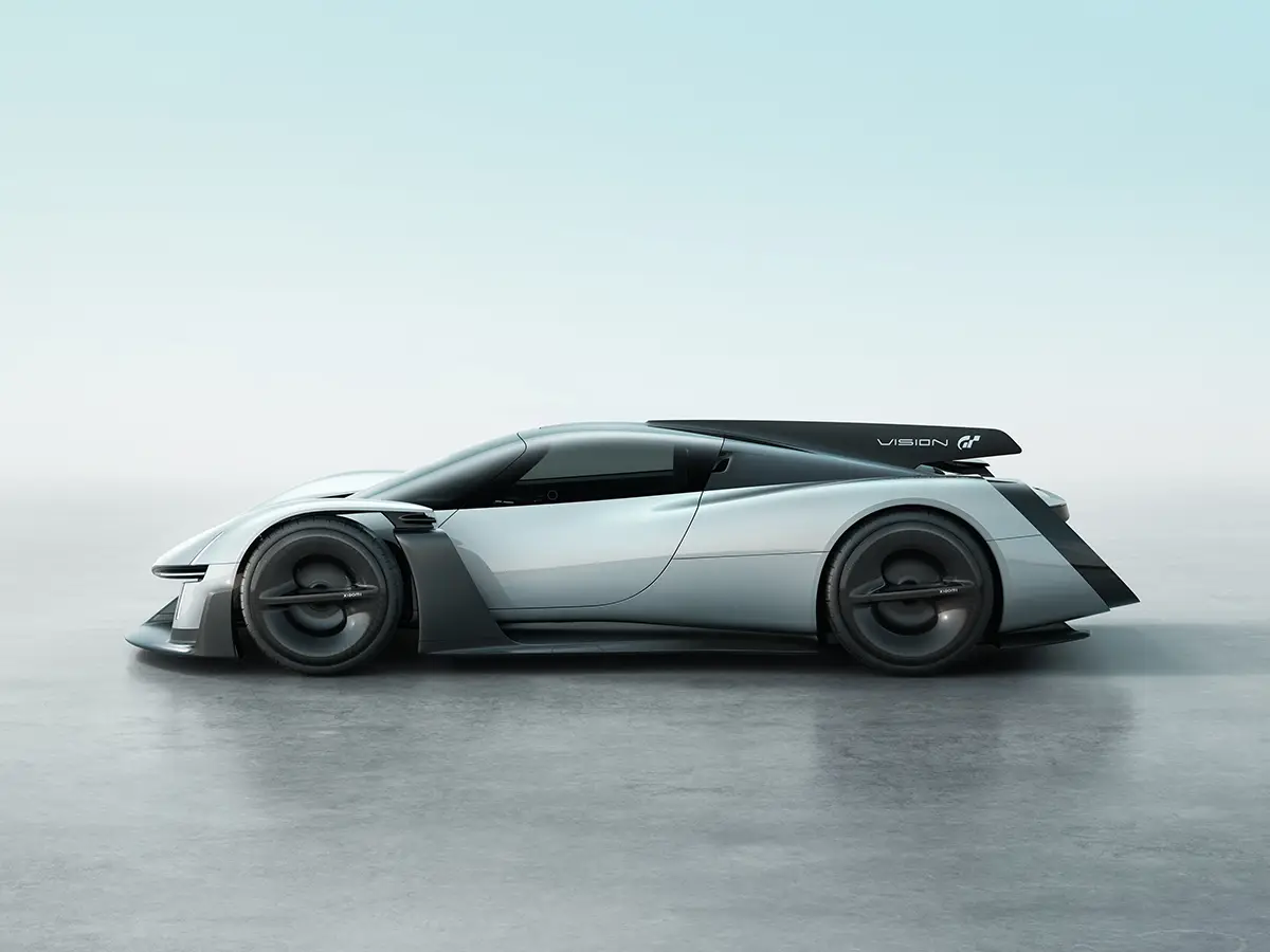 Die extrem flache Silhouette des Xiaomi Vision Gran Turismo Hypercars unterstreicht das 'Sculpted by the Wind' Design für optimale Aerodynamik. Foto: Xiaomi