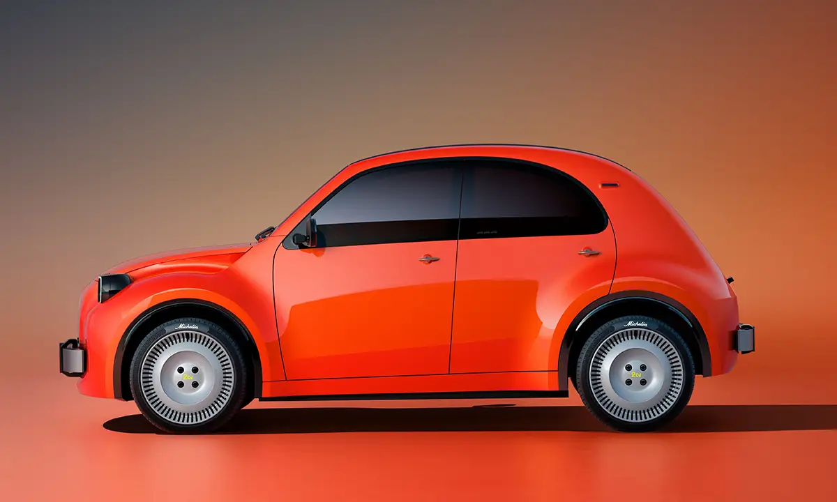 Kompakte Silhouette des neuen Citroen 2CV mit 3,76 Meter Länge und gewölbter Dachlinie