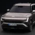 Neuer Hyundai Tucson der 5. Generation in Front-Dreiviertelansicht mit wuchtigem Grill und H-Edge-Lichtleiste