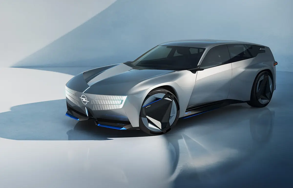 Designstudie Opel STX Concept: Flacher elektrischer Sportkombi mit weiterentwickeltem Vizor-Lichtgrill